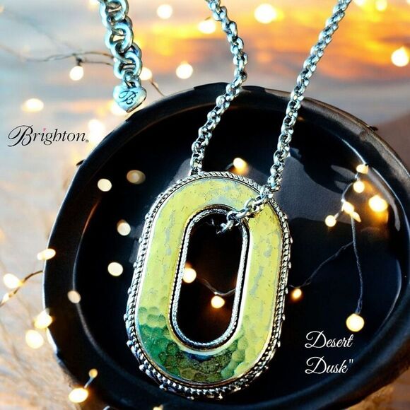 BRIGHTON "Desert Dusk" Gold snd Silver Reversible Pendant Necklace - Picture 1 of 10